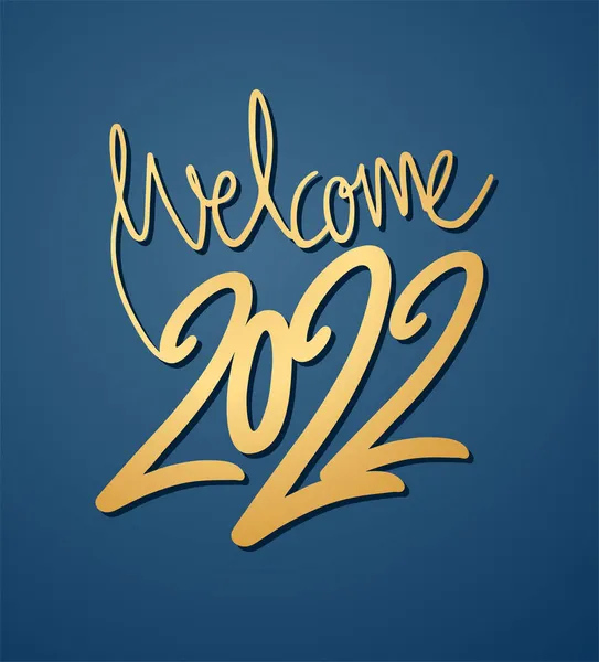 Welcome 2022 Message Art — Stock Vector