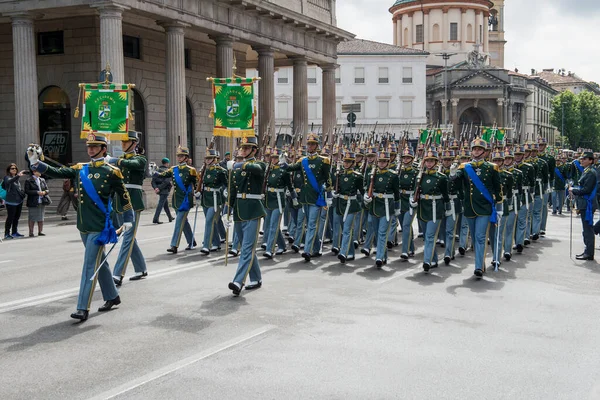 Bergamo Italy May 2019 Parade Cadets Finance Guard Academy Taking — 图库照片