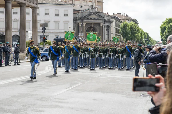 Bergamo Olaszország 2019 Május Pénzügyi Őrakadémia Kadétjainak Felvonulása Eskü Letétele — Stock Fotó