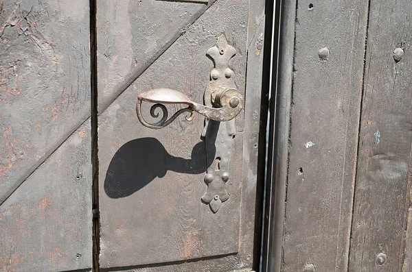 Detail Handle Ancient Wooden Door — Φωτογραφία Αρχείου
