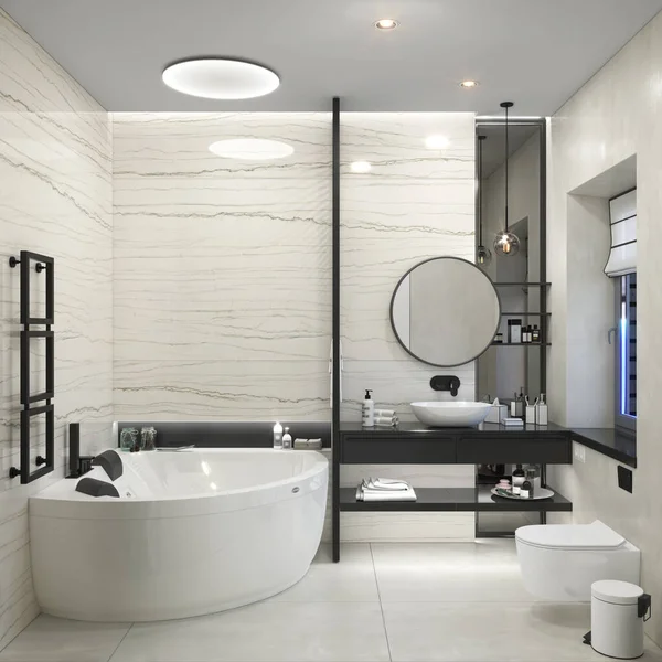 Bathroom Design Ideas Render — Stockfoto