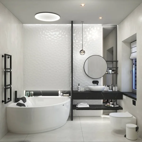 Bathroom design ideas, 3D render