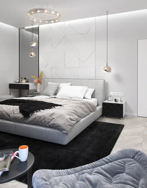 Bedroom Conservative Styling Render — Stock Fotó