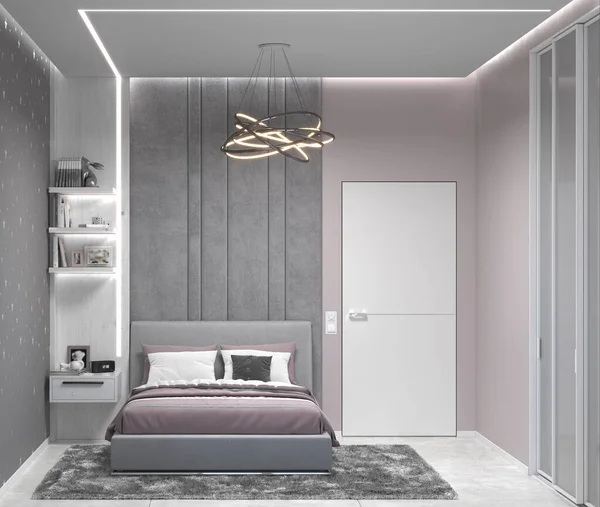 Visualización Tridimensional Ideas Diseño Dormitorios —  Fotos de Stock