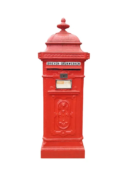 Red Mailbox Send Letters Isolated White Background — Stock Photo, Image