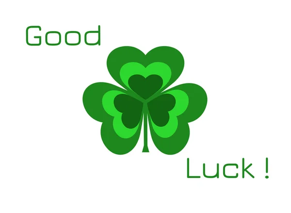 Illustration Clover Isolated White Background Text Good Luck — Stock Photo, Image