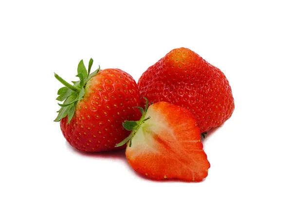 Belgian Strawberries Isolated White Background Stock Photo