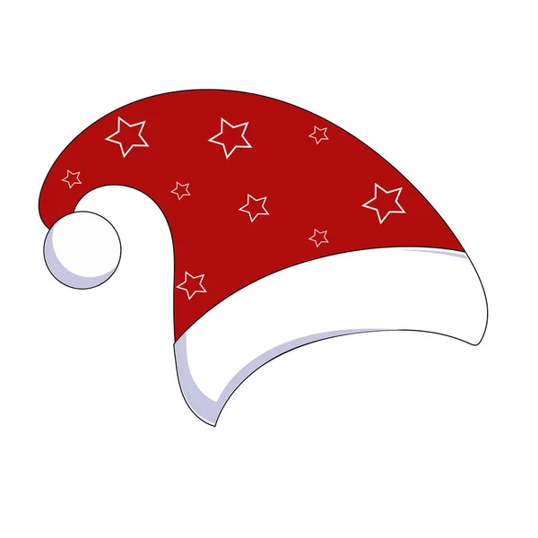 Chapeau Rouge Noël Avec Pom Pom Blanc Pour Une Grande — Image vectorielle