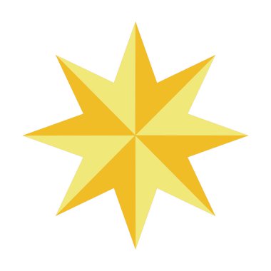 Sarı ve turuncu arkaplanda sekiz açılı yıldız
