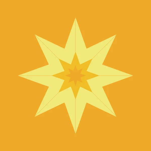 Náčrt Osmiúhelníkové Hvězdy Žluté Oranžové Oranžovém Pozadí — Stockový vektor