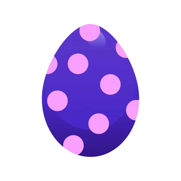 Одно Фиолетовое Пасхальное Яйцо Розовыми Точками Польки — стоковый вектор