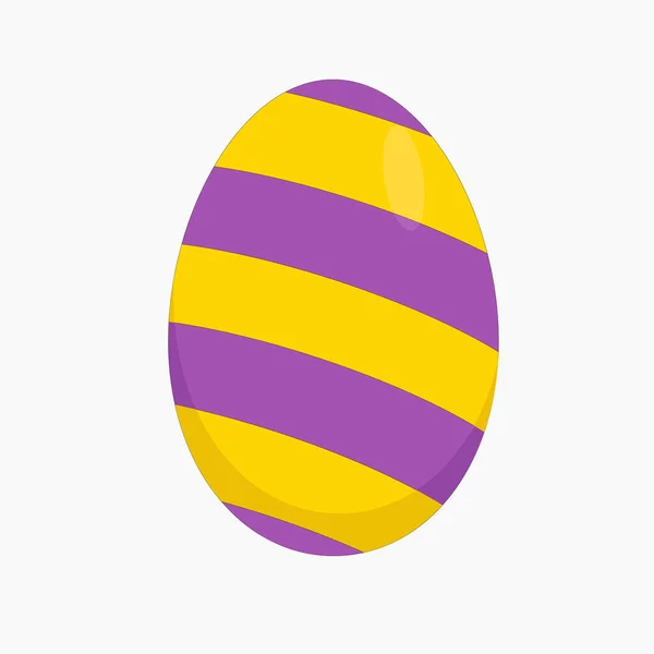 Huevos Pascua Con Rayas Amarillas Moradas — Vector de stock