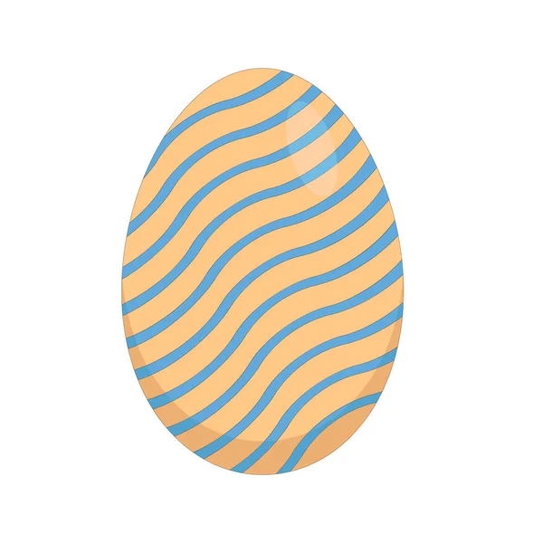 Пасхальное Яйцо Бежевое Голубой Полосой — стоковый вектор