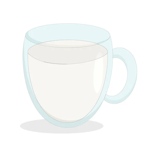 Clear Glass Cold Fresh Milk — Stock Vector