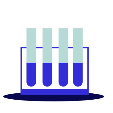 Analiz için sıvı içeren ince test tüpleri
