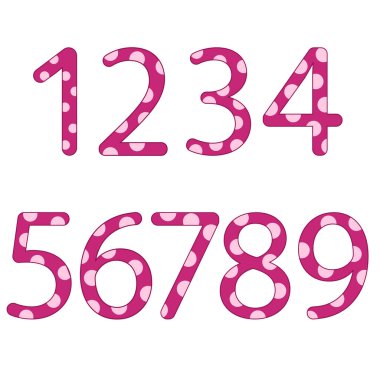 Beyaz benekli dokuz pembe numara.