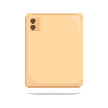 Turuncu kameralı ince, küçük bir tablet.