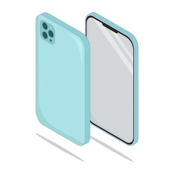 Petit Mince Téléphone Couleur Bleue Volume — Image vectorielle