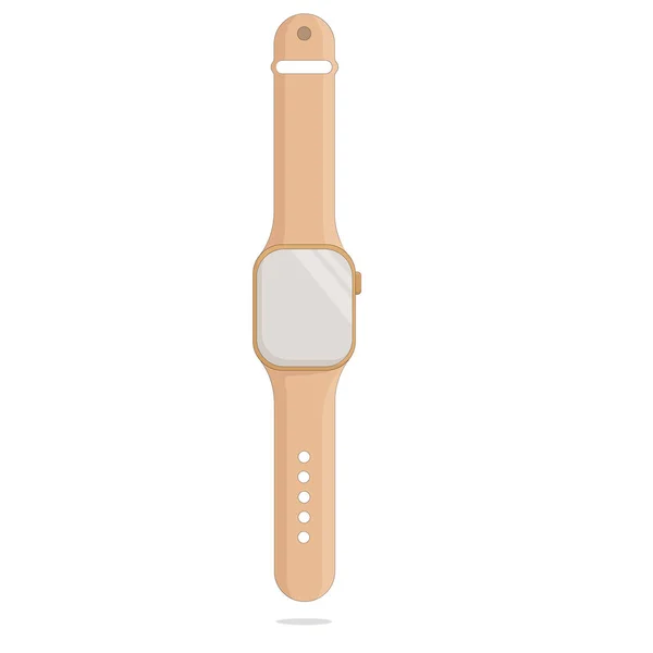 Pequeño Reloj Pulsera Beige Delgado — Vector de stock