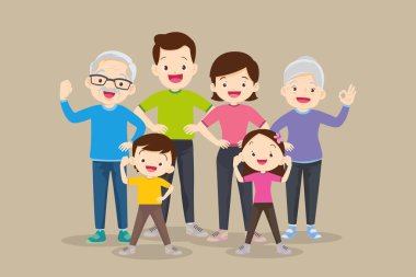 güçlü aile sağlıklı yaşam tarzı ve egzersiz.