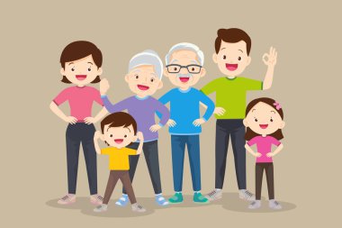 güçlü aile sağlıklı yaşam tarzı ve egzersiz.