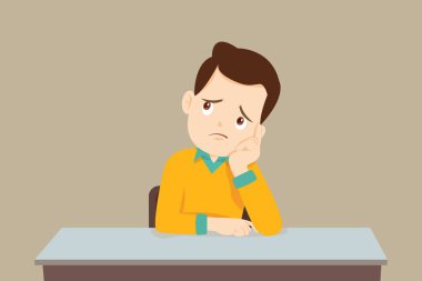 Sıkıcı bir adam Yorgun ve stresli