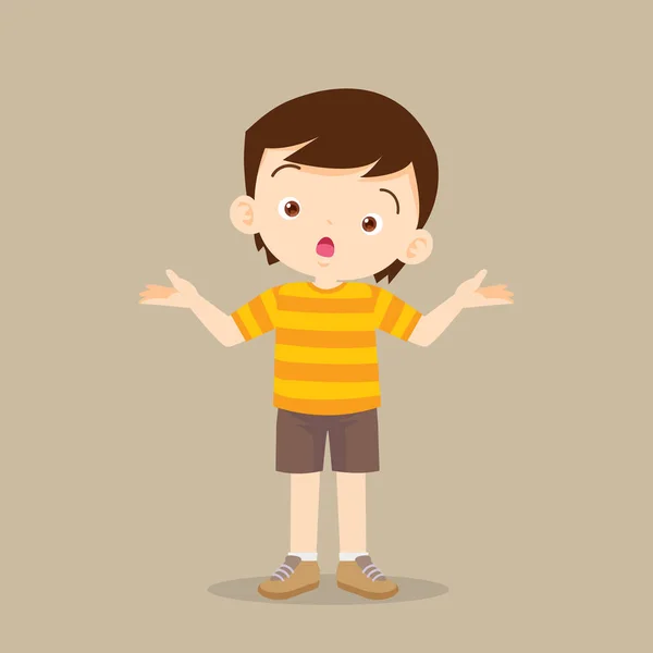 Boy Acting Confused Expression — Stock Vector