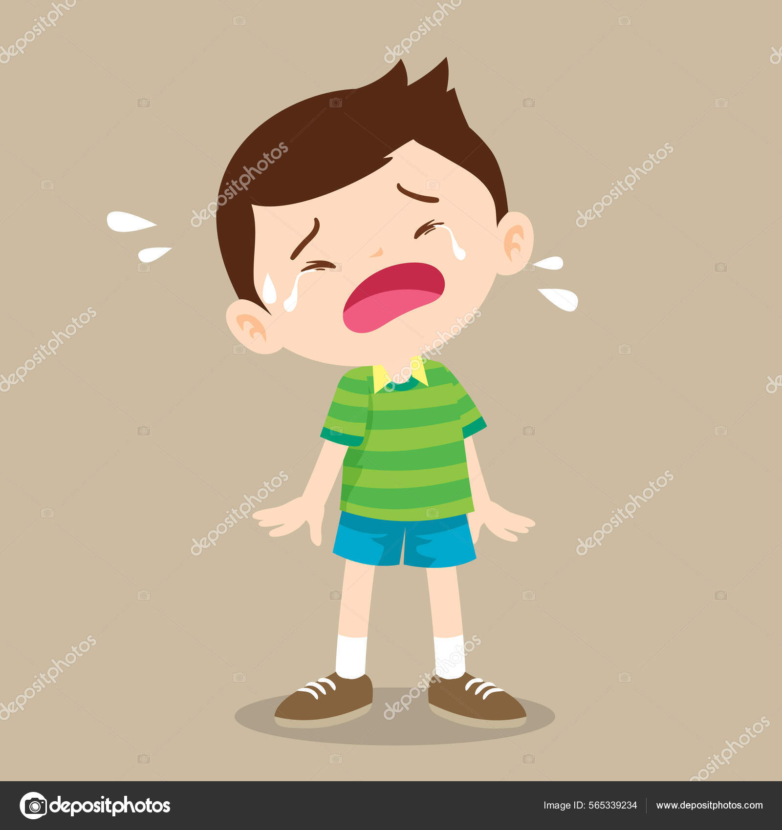 Cute Little Boy Crying Sad Expression Stock Vector Image by ©watcartoon  #565339234