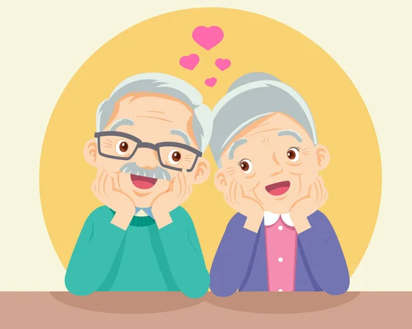 Heureux Concept Vie Des Personnes Âgées Sourire Âgés Mature Couple — Image vectorielle