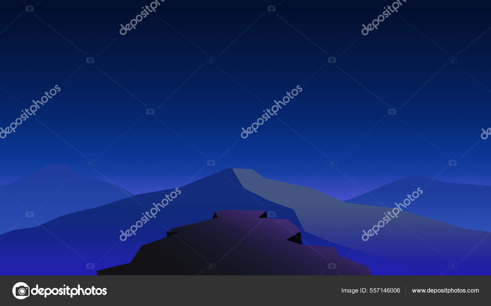 Arte Digital Vista Nocturna Sobre Hermosa Montaña Con Cielo Estrellado —  Foto de stock #557146006 © faizdorpymasgown@gmail.com, image size:1600x999