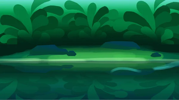 Цифровое Искусство Пейзажа Берегу Реки Водой Анимированные Фоны Конструкции — стоковое фото