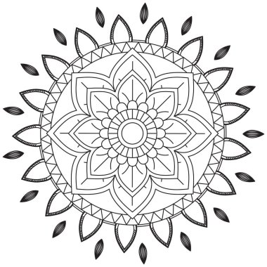 Yaprak Çiçeği Taç Yaprağı Renk Mandala Sanat Basit Grafik Şekli Vector Çiçek Orijinal Tasarım Klasik Dekoratif Özellikler Şablonu İslam Arap Mistik Dini Lotus