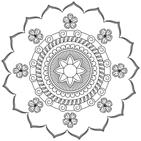 Leaf Flower Petal Coloring Mandala Art Simple Graphic Shape Vector — Stock Vector