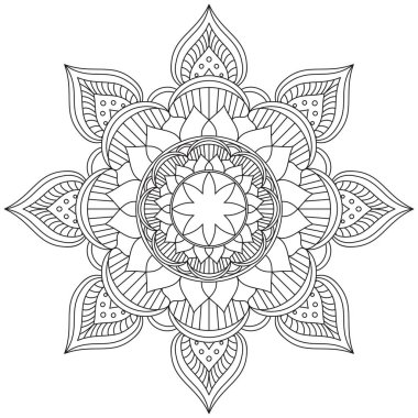 Yaprak Çiçeği Taç Yaprağı Renk Mandala Sanat Basit Grafik Şekli Vector Çiçek Orijinal Tasarım Klasik Dekoratif Özellikler Şablonu İslam Arap Mistik Dini Lotus