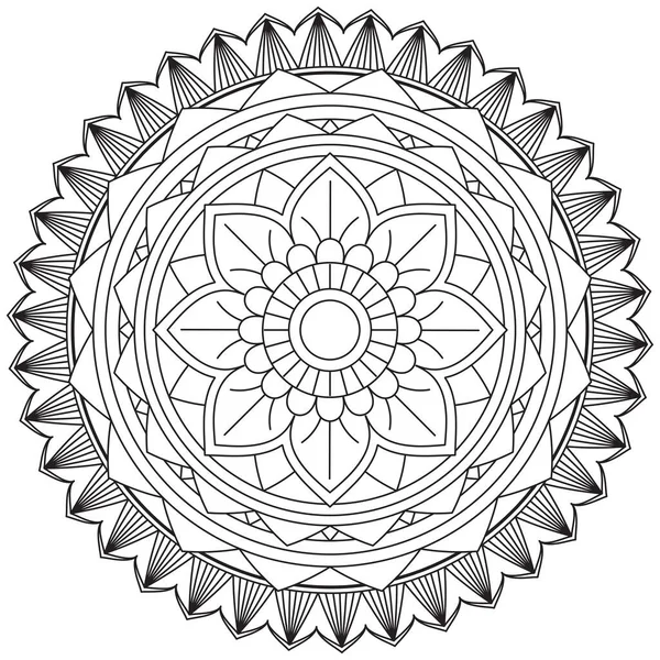 Hoja Flor Pétalo Colorear Mandala Arte Forma Gráfica Simple Vector — Vector de stock