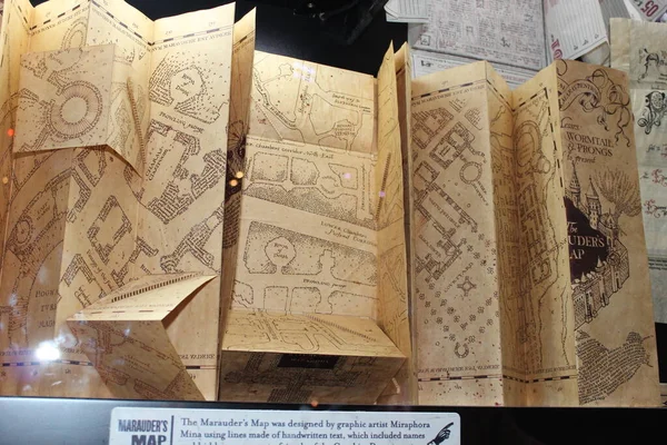 Exibição Mapa Saqueadores Harry Potter Warner Bros Studios Londres Reino — Fotografia de Stock