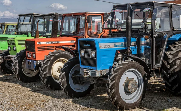 Albania May 2022 Used Tractors Sit Lot Sold Local Farmers — 스톡 사진