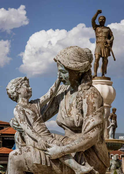 Skopje North Macedonia May 2022 Famous Statues Line Center Town — Stockfoto