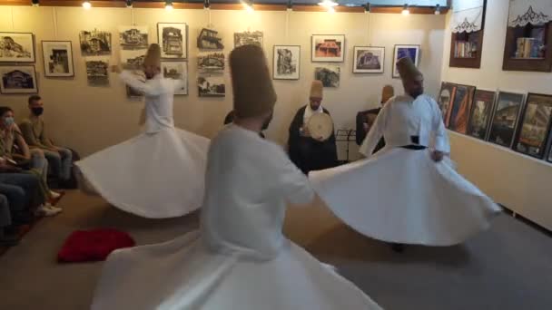 Istanbul Turcia 04302022 Whirling Dirvish Ceremony Close — Videoclip de stoc