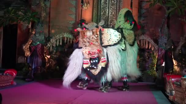 Bali Indonesia 06232022 Barong Legong Danza Dragón — Vídeos de Stock
