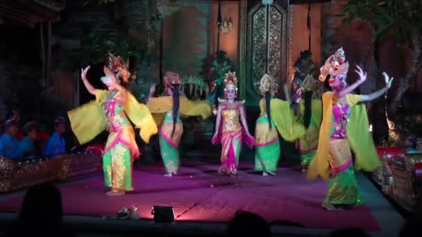 Балі Індонезія 06232022 Barong Legong Dance Four Women — стокове відео