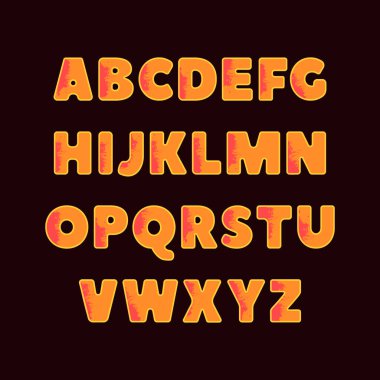 Bright and colorful cute alphabet. English Abc