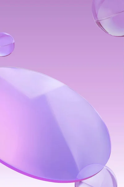 Pink Violet Scene Design Cosmetic Product Display Background Flying Circle — Stockový vektor