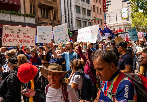 Melbourne Victoria Australia November 2021 Woman Holds Sign Stating Power — Stock Photo, Image