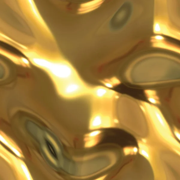 Fließende Glatte Flüssige Metall Blue Seamless Tile Textured Pattern Gold — Stockfoto