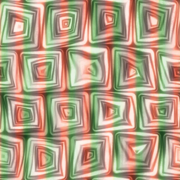 Large Christmas Candy Cane Stripes Squiggly Swirly Spiral Squares Seamless — Stock Photo, Image