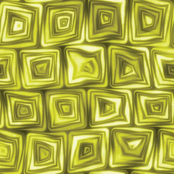 Large Golden Yellow Squiggly Swirly Spiral Squares Seamless Texture Pattern — Foto Stock
