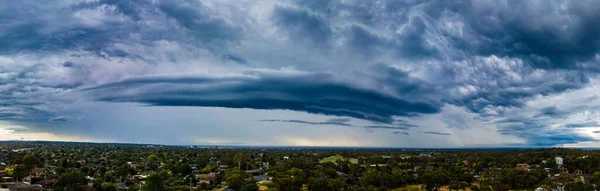 Frankston Victoria Australia January 2022 Panoramic Menacing Storm Front Arcus —  Fotos de Stock