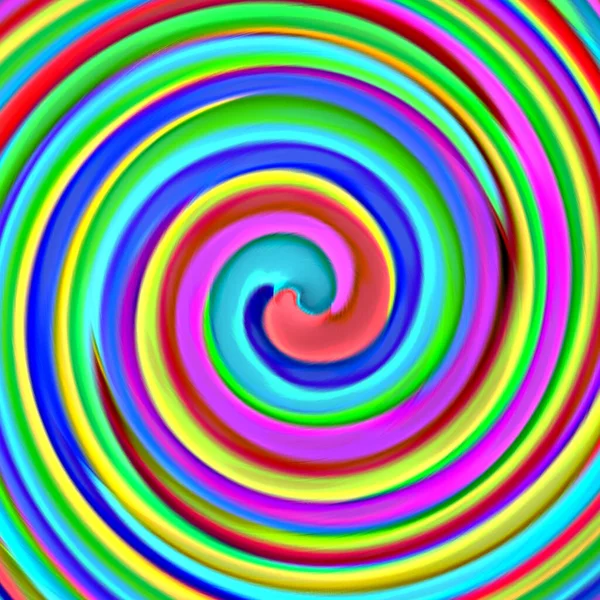 Bright Rainbow Colored Spiral Twirl Textured Pattern Background Design — Stock Photo, Image