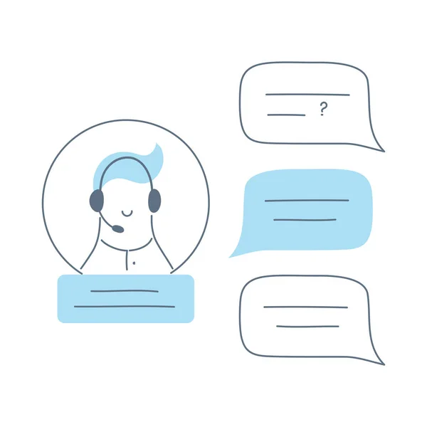 Chatten Messenger Online Support Gespräch Mit Einem Kundendienstmitarbeiter Online Assistent — Stockvektor